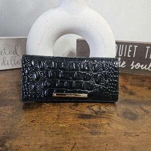 Brahmin Black Croc-Embossed Wallet Ady